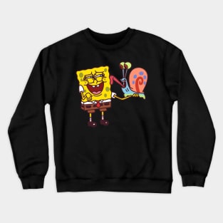 Sponge Holds Snail Crewneck Sweatshirt